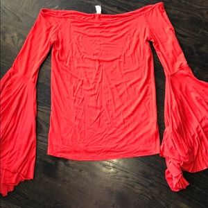 Free People orange off the shoulder top
